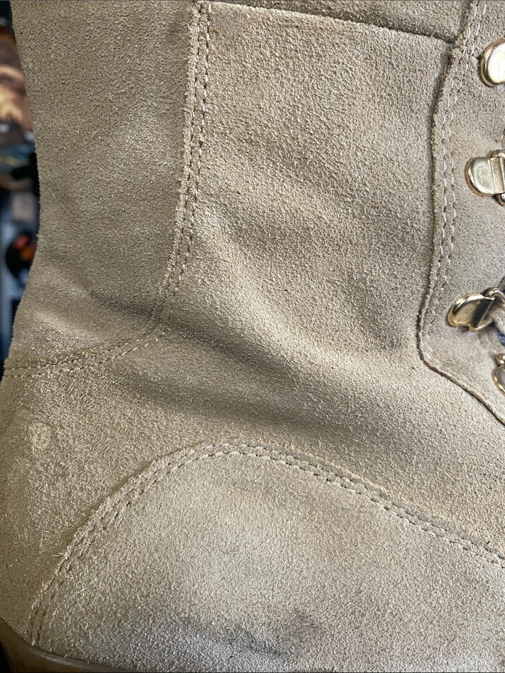 VINTAGE Report brand "Bratz" or "Y2K" lace up boots TAN Suade SIZE 9 - Picture 13 of 16
